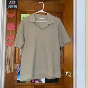 Zara Men's Khaki Polo Shirt